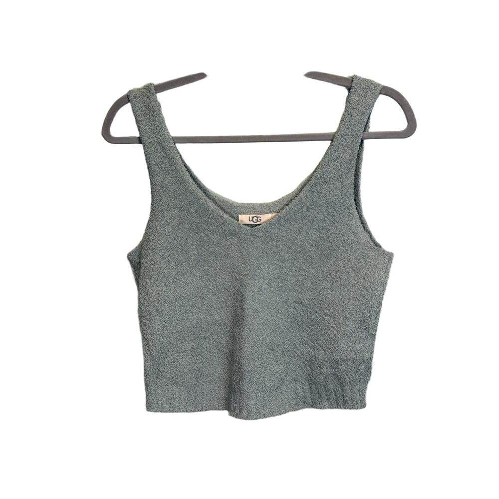 UGG Tank Top Womens Size XS Muted Green‎ Fuzzy Knit